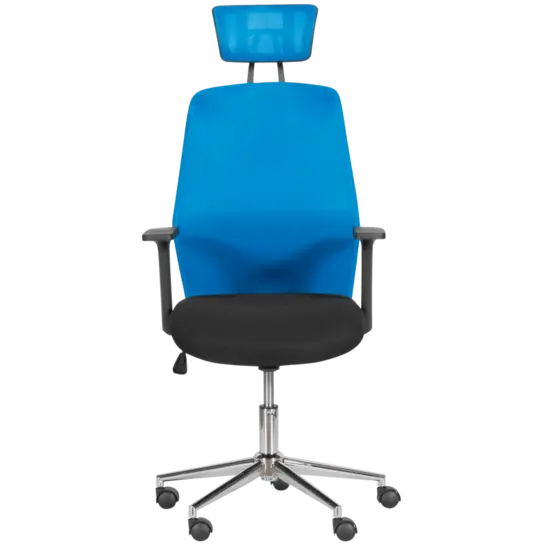 Директорски стол ОСКАР- синя облегалка, син подглавник, черна седалка