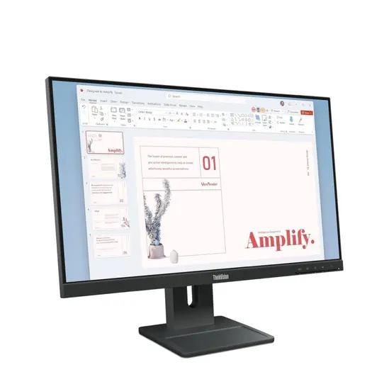 Монитор Lenovo ThinkVision E24-40 23.8" IPS, WLED, 1920x1080, 16:9, 4ms, 100Hz, 250 cdm2, 1300:1, HDMI, DP, VGA, Speakers 2Wx2, Tilt, Swivel, Pivot, Height Adjust Stand