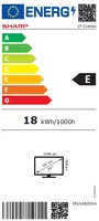 Телевизор Sharp 24HA1205E, 24" LED HD 1366x768 Frameless, 100 000:1, DVB-TT2CSS2, Active Motion 100, Speaker 2x3W, Dolby Digital, CI+, 3xHDMI (ARCCEC), 2xUSB, LAN, VideoAudio input (3 x RCA), Hotel Mode, E, 2 pole Stand