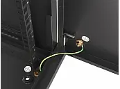 Комуникационен шкаф Lanberg rack cabinet 19' wall-mount 6U600x450 for self-assembly with metal door black (flat pack)