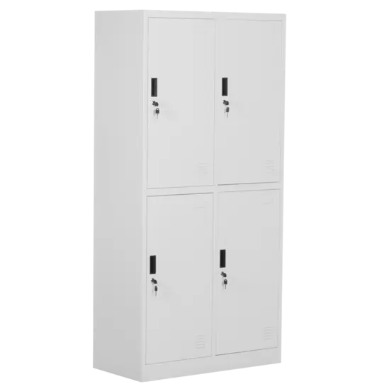  Гардероб метален BTL L с 4 отделения 1859045 - сниман отстрани, празен, сив