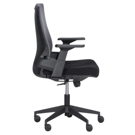 Работен стол АНЖЕЛ- сниман отстрани, черен полипропилен