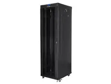 Комуникационен шкаф Lanberg rack cabinet 19' free-standing 42U600x800 (flat pack) with glass door lcd black v2