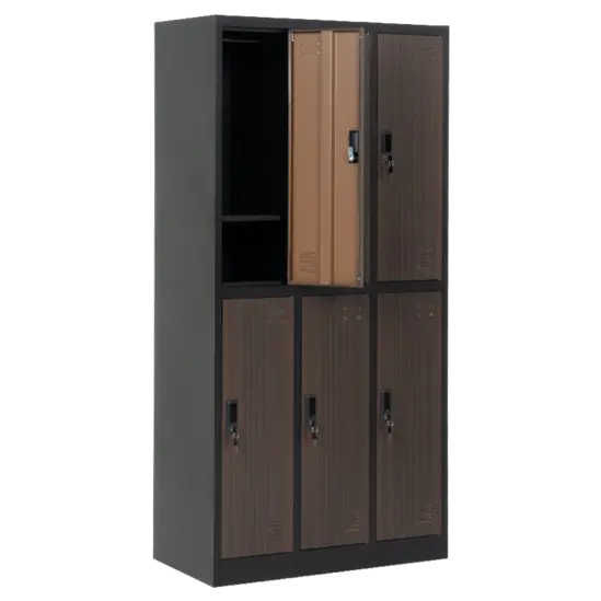 Метален гардероб BTL L с 6 отделения 185х90х45 см- с горна дясна отворена врата