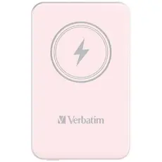 Външна батерия Verbatim MCP-5PK Power Pack 5000 mAh with UBS-C® PD 20W  Magnetic Wireless Charging 15W Pink