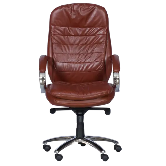 Президентски стол СТРУМЯНИ- снима отпред, изкрящо кавят цвят, еко кожа