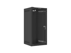 Комуникационен шкаф Lanberg rack cabinet 10' wall-mount 12U280x310 (flat pack) with glass door black