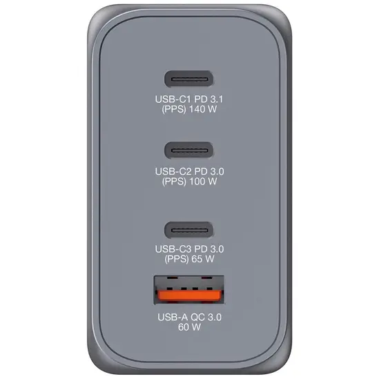 Зарядно устройство Verbatim GNC-240 GaN Charger 4 Port 240W USB AC (EUUKUS)