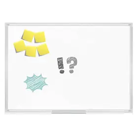 Бяла дъска с алуминиева рамка 60х90 см- снимана отпред, 