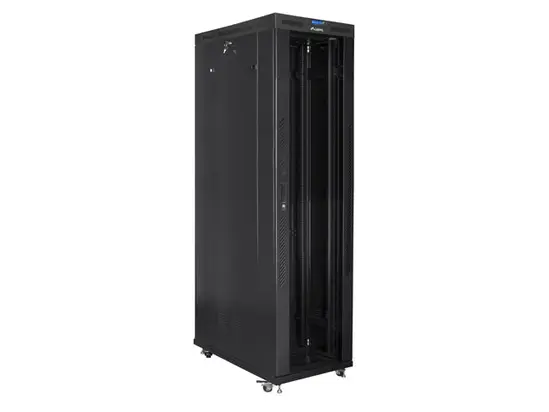 Комуникационен шкаф Lanberg rack cabinet 19' free-standing 47U800x1200 (flat pack) with glass door lcd black v2