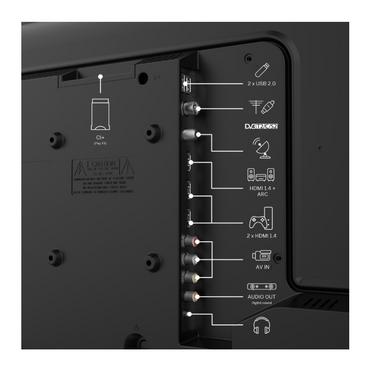 Телевизор Thomson 32'HD Easy TV; 1366 x 768 (HD), DLED, 60 Hz, DVB-T/T2/C/S/S2,HDMI 3 (1.4), USB 2 (2.0), S/PDIF 1x coaxial, AV IN, Hotel mode, Side Feet, Black