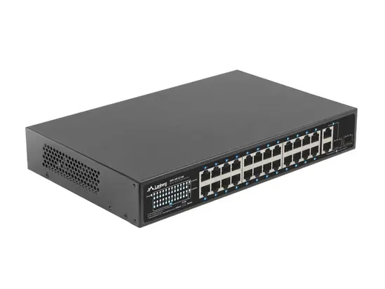 Комутатор Lanberg switch 24x 100mb poe+2x combo rack 19' gigabit ethernet 360w v2