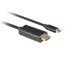 Кабел Lanberg USB-C (M) - HDMI (M) cable 1.8m 4K 60Hz, black