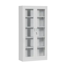 Затворен Архивен шкаф BTL E с 5 отделения и стъклени врати 185х90х40 см- сниман отпред