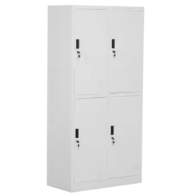  Гардероб метален BTL L с 4 отделения 1859045 - сниман отстрани, празен, сив