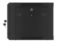 Комуникационен шкаф Lanberg rack cabinet 19' wall-mount 6U600x450 for self-assembly with metal door black (flat pack)