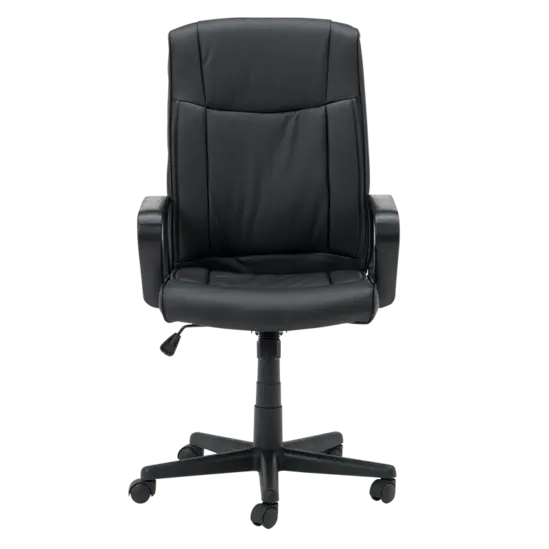 Директорски стол МИХАИЛ -снимка отпред, черна еко кожа