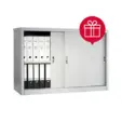 Архивен шкаф PMT с 2 отделения 83.2x121.5x45.8 см Плъзгащи врати с пиктограма за подарък