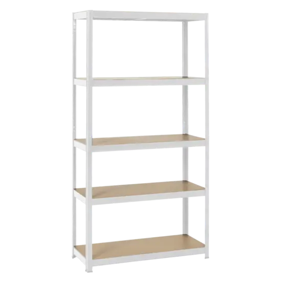 Метален стелаж BTL цинк 192x100x40см 65кг рафт - бял, сглобен, празен