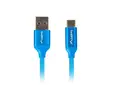 Кабел Lanberg USB-C(M) -  USB-A (M) 2.0 cable 0.5m, blue QC 3.0 premium