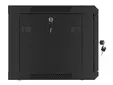 Комуникационен шкаф Lanberg rack cabinet 19' wall-mount 6U600x450 for self-assembly with metal door black (flat pack)