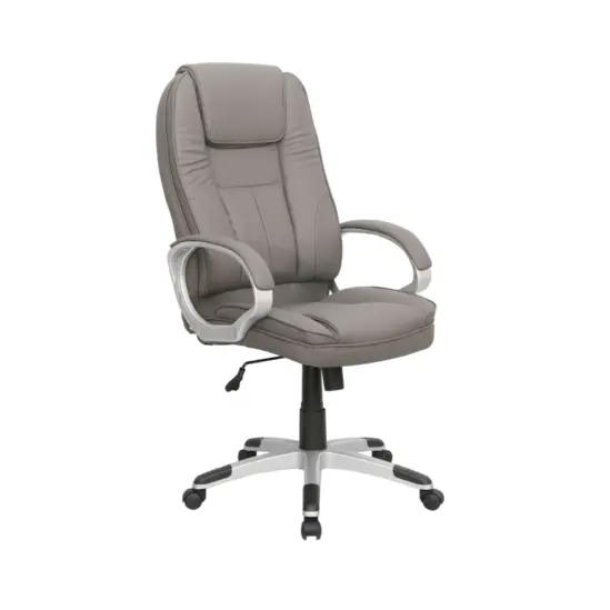  Директорски стол АЛЕКСАНДЪР- сив, еко кожа