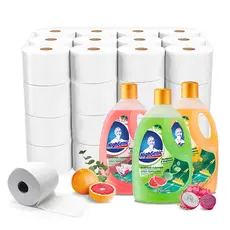 Комплект Баня – препарат за под HighGenic 2.5 л и 40 броя бяла трипластова тоалетна хартия