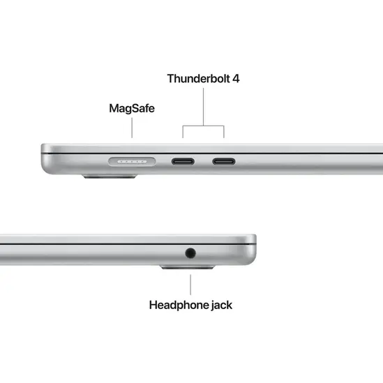 Лаптоп Apple MacBook Air 15.3: with Liquid Retina,M5 chip (10-core CPU), 16GB, 512GB SSD, M5 10-core GPU, macOS, Silver, INT keyboard