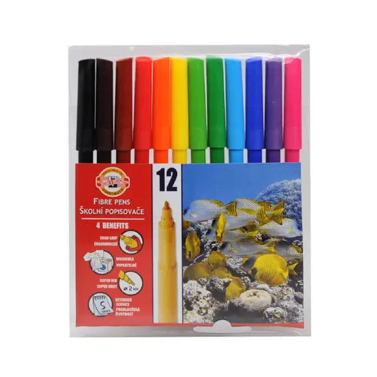 Флумастери Koh-I-Noor 12 цвята