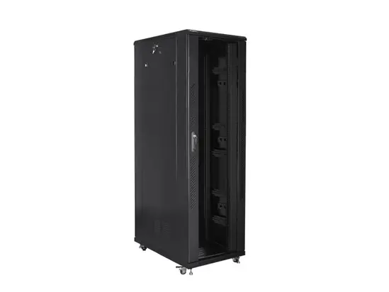 Комуникационен шкаф Lanberg rack cabinet 19' free-standing 42U800x1200 (flat pack) black