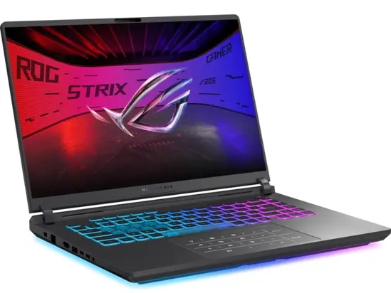 Лаптоп Asus Strix G16 G615LP-TS215,Intel  Ultra 9 ,16.0 WQXGA(2560X1600),16:10 Bend+500nits, AG,300Hz,DDR5 32GB ( 16GB DDR5-5600 SO-DIMM *2 ) ,1TB , RTX 5070  8GB GDDR7,Wi-Fi 7 ,Backlit Chiclet Keyboard 4-Zone RGB,NO OS,Eclipse Gray + ROG Backpack