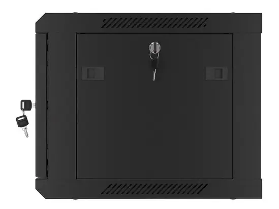 Комуникационен шкаф Lanberg rack cabinet 19' wall-mount 6U600x450 for self-assembly with metal door black (flat pack)