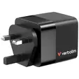 Зарядно устройство Verbatim Mini GaN Charger 65W 2 Port retractable cable display US plugs with EU and UK adaptors