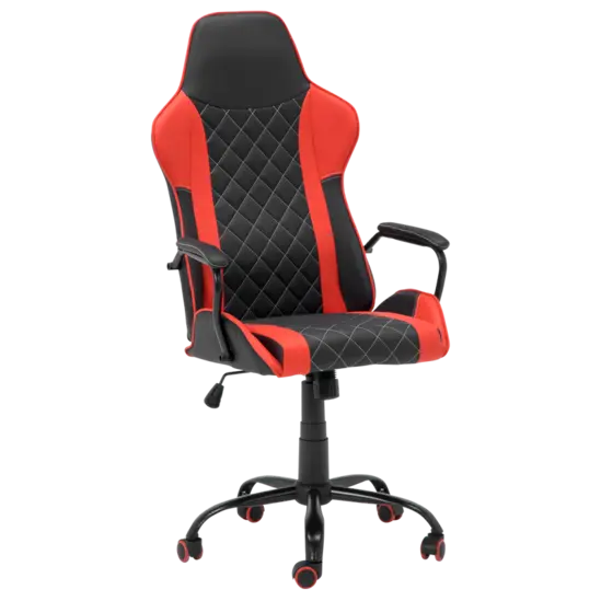 Геймърски стол ДЪСТ- снимка отпред, два цвята, черен-червен