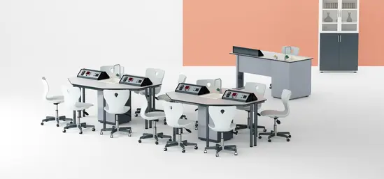 Кабинет HEXA по химия и биология дигитален - оранжева стая