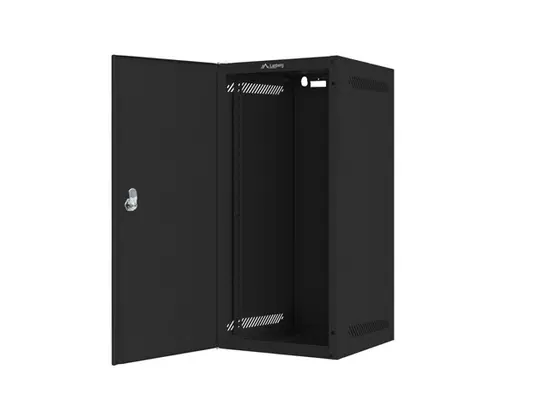 Комуникационен шкаф Lanberg rack cabinet 10' wall-mount 12U280x310 for self-assembly with metal door black (flat pack)