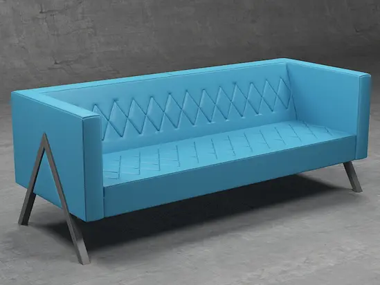 Диван триместен ТУТРАКАН ANT 06 - сниман отпред, светло син цвят