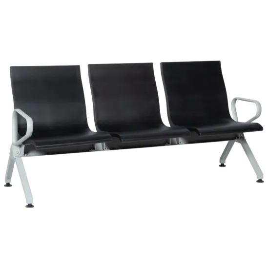 Посетителска пейка BTL 37- триместна, черна пейка