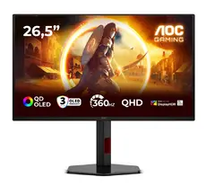 Монитор AOC Q27G4SDR, 26.5" QD-OLED, 2560x1440@360Hz, 0.03ms GtG, 1000cd m/2, 1.5M:1, Adaptive Sync, FlickerFree, Low Blue Light, Tilt, Height Adjust, Pivot, Swivel, 2xHDMI, DP, USB hub