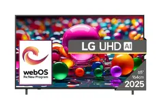 Телевизор LG 65UA75003LA, 65" 4K UltraHD TV 4K (3840x2160), DVB-T2CS2, webOS 25 Smart, ThinQ AI, Alpha 7 AI Processor, WiFi, HDR10 pro, HLG, ALLMHGiG, 4K Upscaling, AI Sound pro, Multiple View, HDMI eARC, LAN, USB, Bluetooth, Google Cast, 2 Pole Stand,