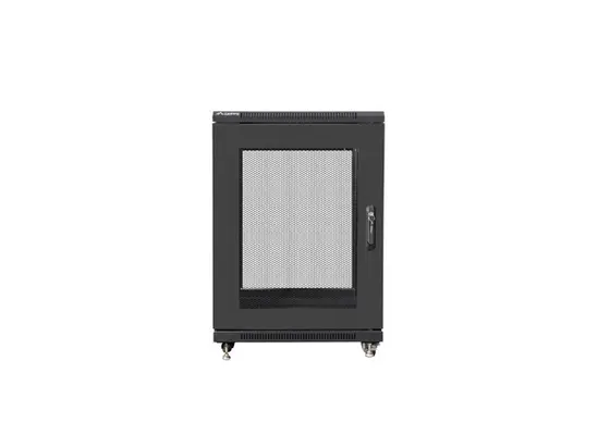 Комуникационен шкаф Lanberg rack cabinet 19' free-standing 15U600x800 (flat pack) with mesh door black