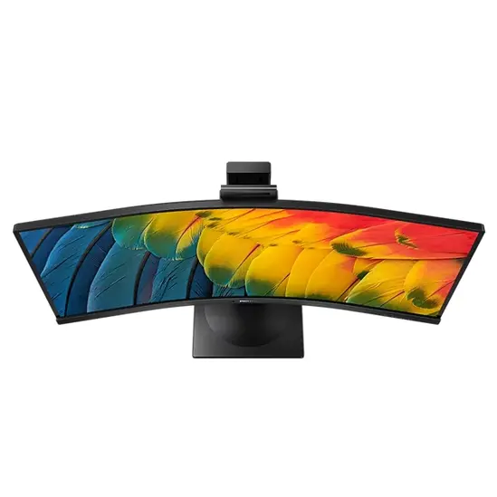 Монитор Philips 34B1U5600CH, 34" Curved 1500R, VA, WLED, 3440x1440@120Hz, 4ms GtG, 350cd m/2, 3000:1, 50m:1 DCR, Adaptive Sync, FlickerFree, Low Blue Mode, 5Wx2, Webcam 5MP, Tilt, Height Adjust, Swivel, HDMI, DP, USB hub, KVM, RJ45