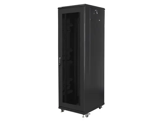 Комуникационен шкаф Lanberg rack cabinet 19' free-standing 42U600x800 (flat pack) with mesh door black