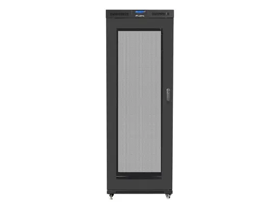 Комуникационен шкаф Lanberg rack cabinet 19' free-standing 27U800x1200 (flat pack) with mesh door lcd black