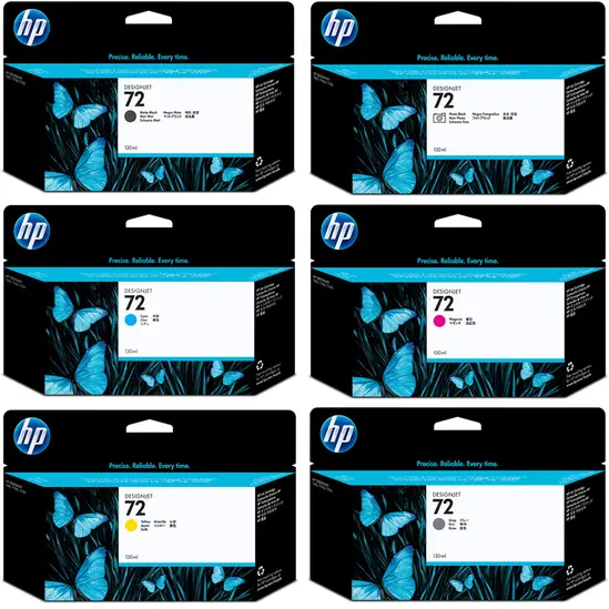 Комплект мастила за плотер HP 72 с подарък