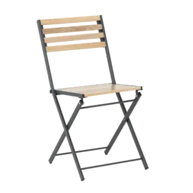 Градински стол ПОЛИ- седалка и облегалка от естествена дървесина