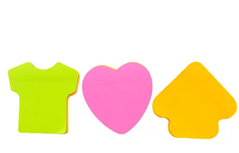 Самозалепващи листчета 76х76мм стрелка неон