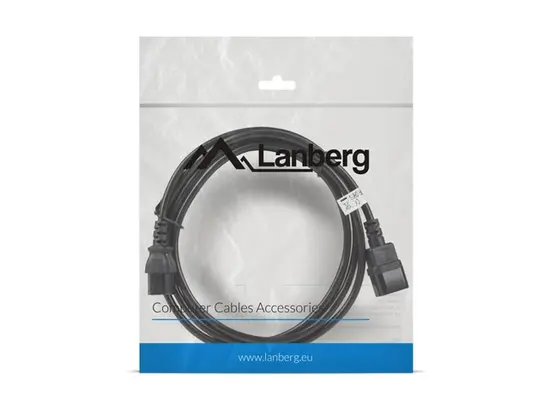 Кабел Lanberg extension power supply cable IEC 320 C13 - C14 3m VDE, black