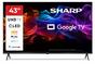Телевизор Sharp 43HP5265E, 43' QLED Google TV, 4K Ultra HD 3840x2160 Frameless, 1 000 000:1, AQUOS, DVB-T/T2/C/S/S2, Active Motion 1000, HDR10, Dolby Atmos, Dolby Vision, Google Assistant, Google Cast, HDMI 2.1 with eARC, 3.5mm Headphone jack / line-out, 