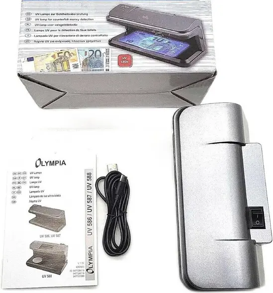 Детектор за фалшиви банкноти Olympia 587- - Съдържание на опаковката
